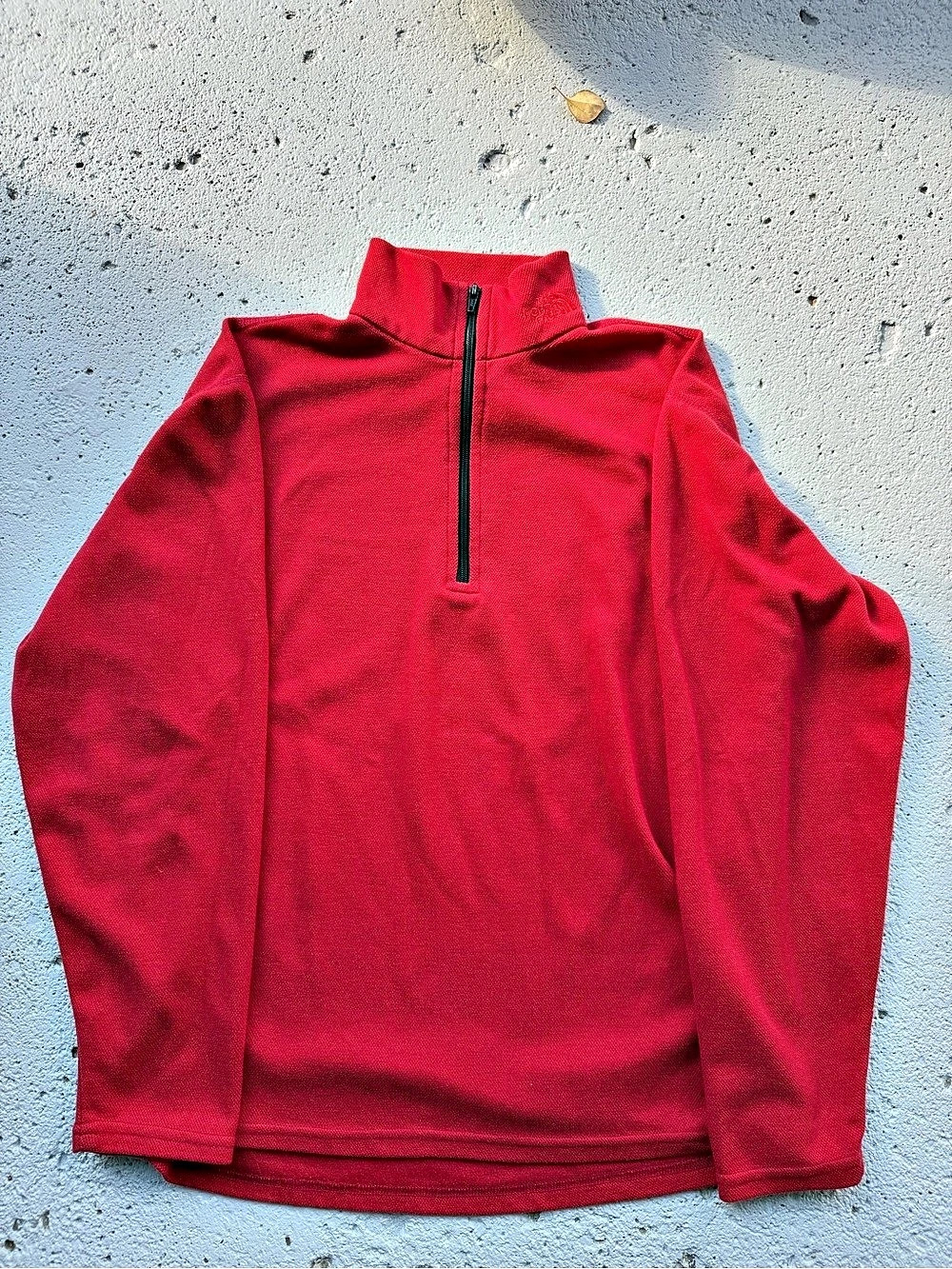 Vintage Made In U.S.A North Face Red Quarter-Zip Pullover